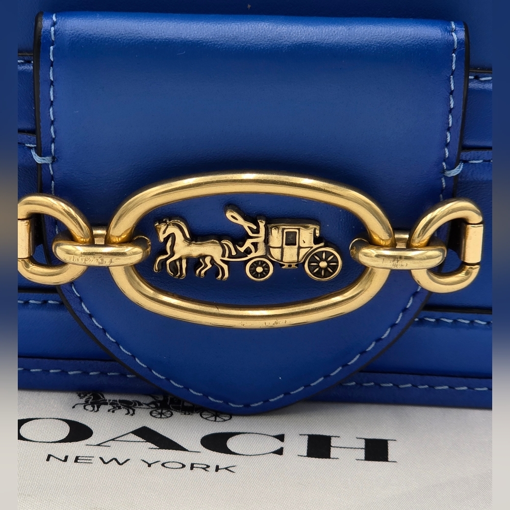 Coach 1941 Glovetanned Leather Hero Crossbody, Blue Fin, 🔥CARRIED ONCE!🔥 - Picture 7 of 15